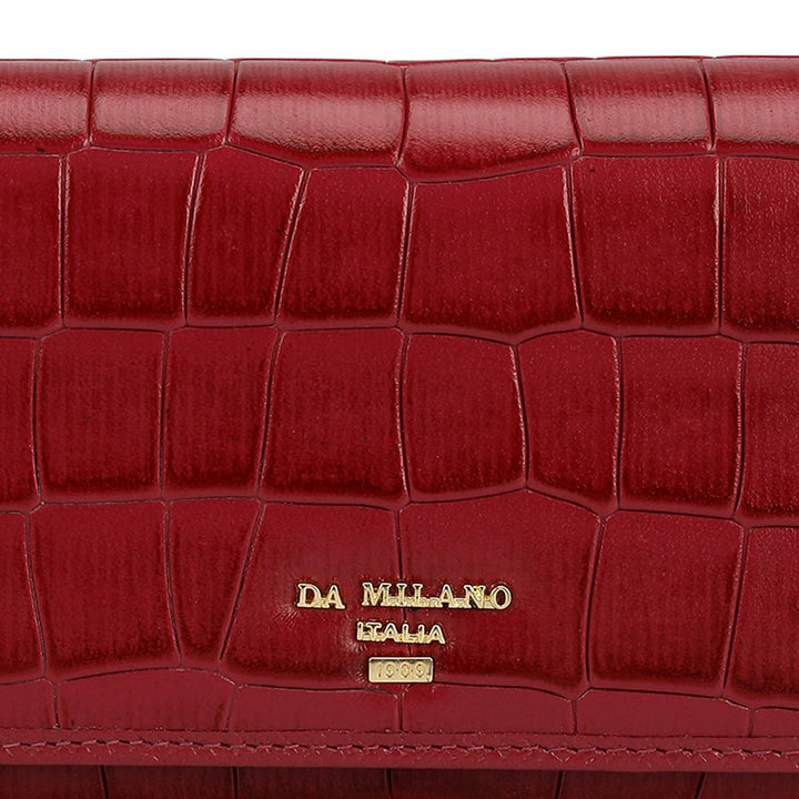 Croco Leather Ladies Wallet - Plumberry