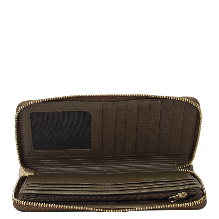 Wax Leather Ladies Wallet - Moss