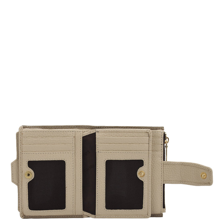 Wax Leather Ladies Wallet - Greyish Taupe