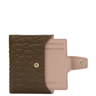 Monogram Leather Ladies Wallet - Moss