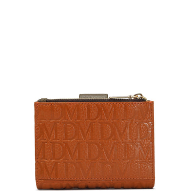 Monogram Leather Ladies Wallet - Orange