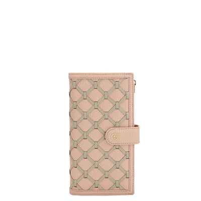 Wax Leather Ladies Wallet - Baby Pink