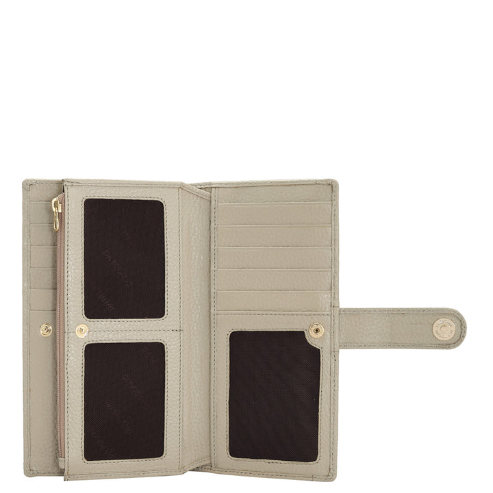 Wax Leather Ladies Wallet - Ivory