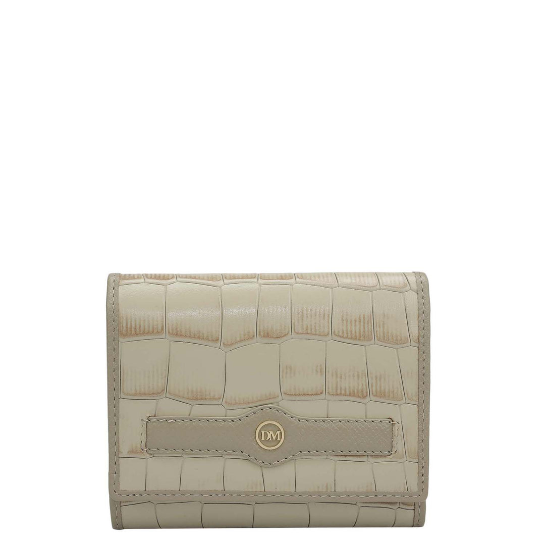 Croco Leather Ladies Wallet - Frost