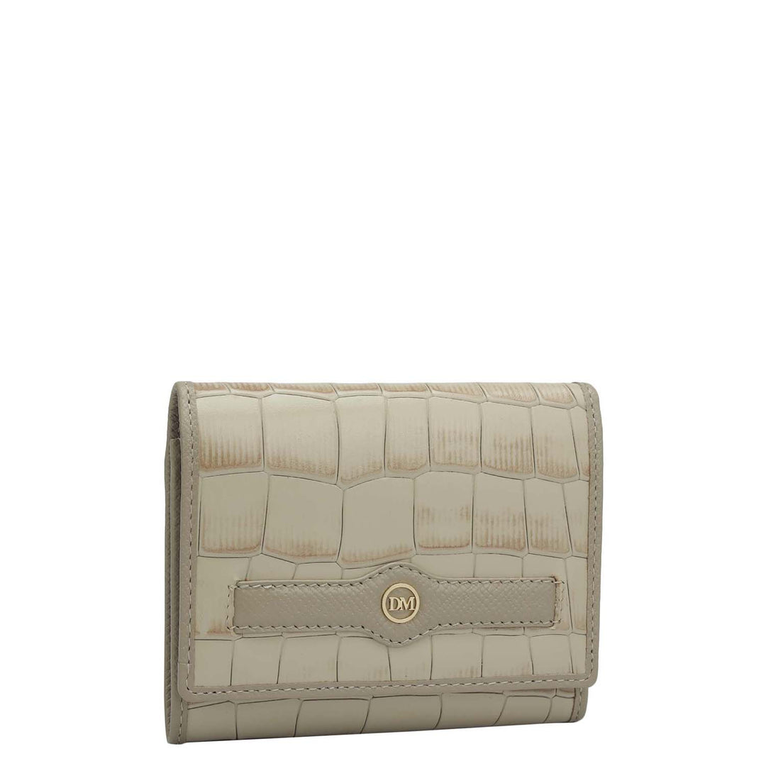 Croco Leather Ladies Wallet - Frost