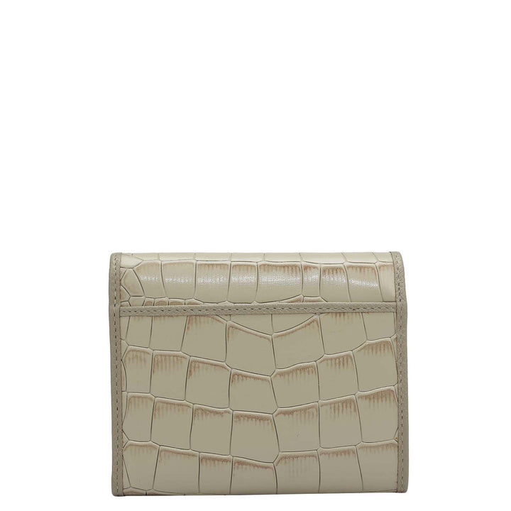 Croco Leather Ladies Wallet - Frost