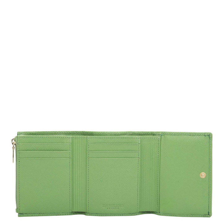 Croco Leather Ladies Wallet - Kiwi