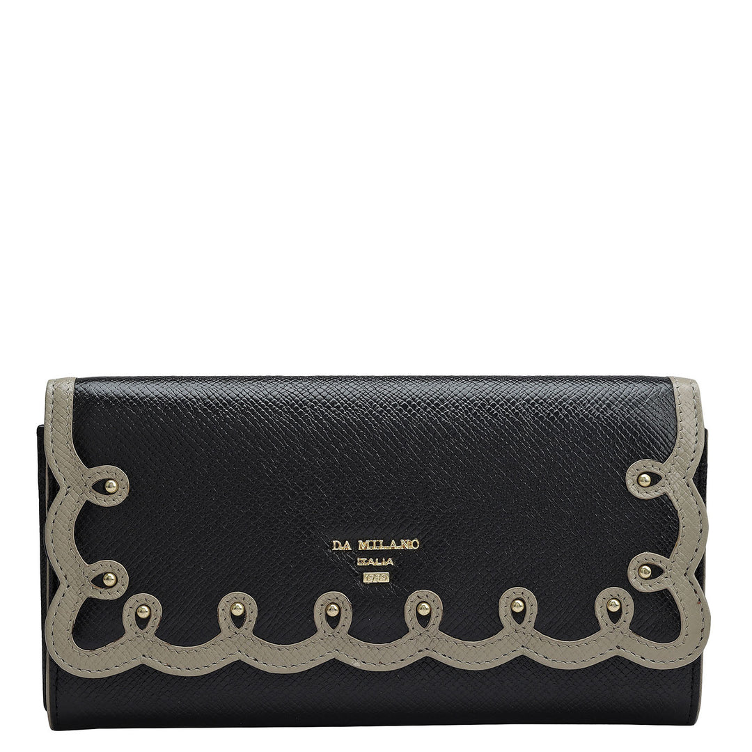 Franzy Leather Ladies Wallet - Black