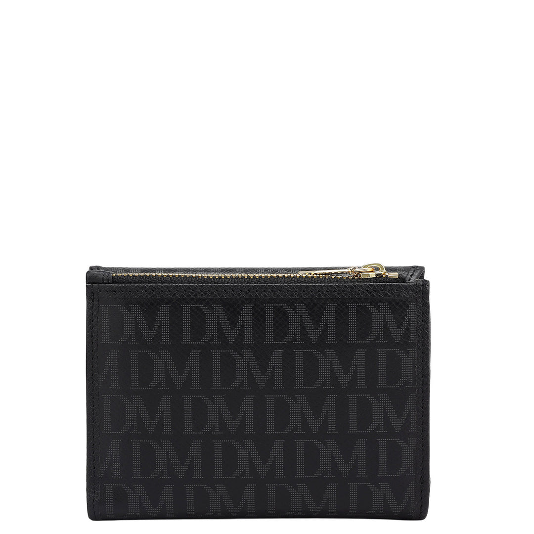 Monogram Leather Ladies Wallet - Black
