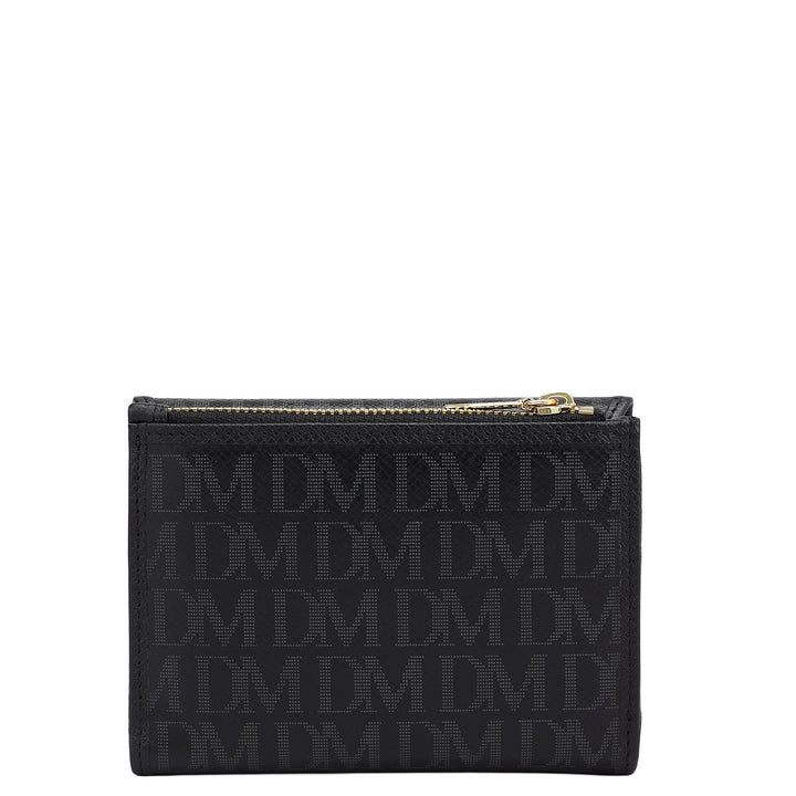 Monogram Leather Ladies Wallet - Black