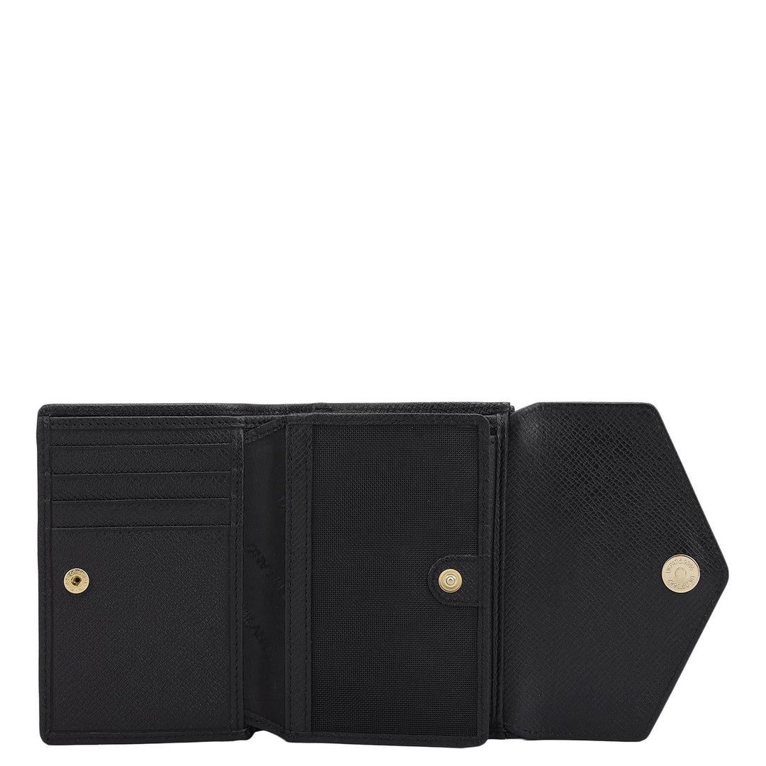 Monogram Leather Ladies Wallet - Black