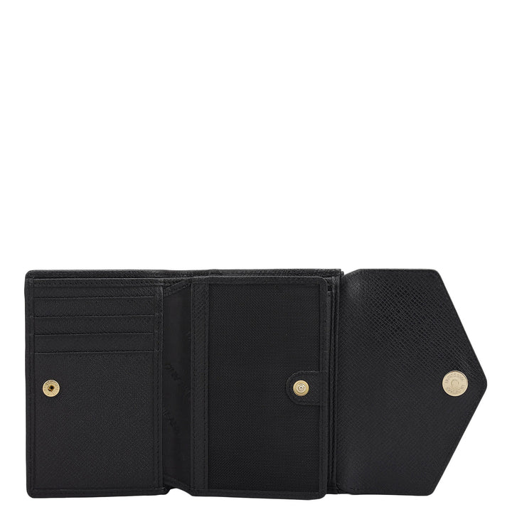 Monogram Leather Ladies Wallet - Black