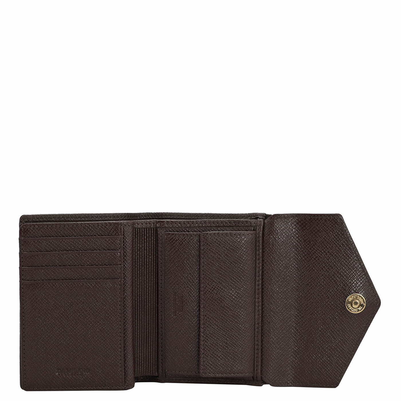Monogram Leather Ladies Wallet - Chocolate
