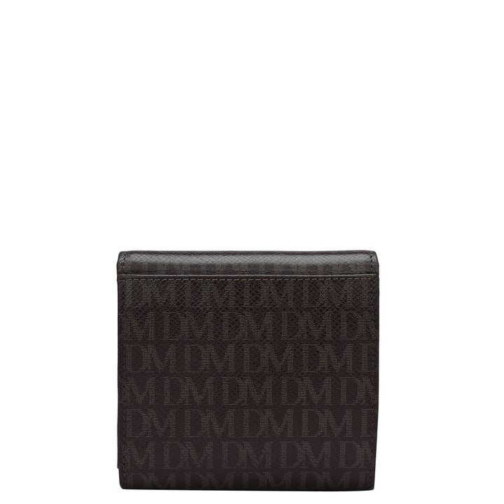 Monogram Leather Ladies Wallet - Chocolate