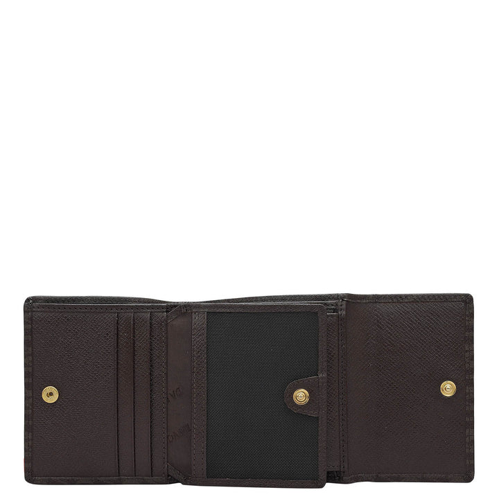 Monogram Leather Ladies Wallet - Chocolate