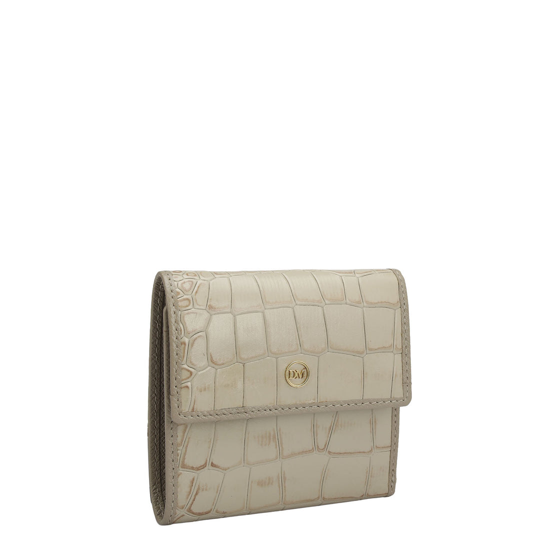 Croco Leather Ladies Wallet - Frost