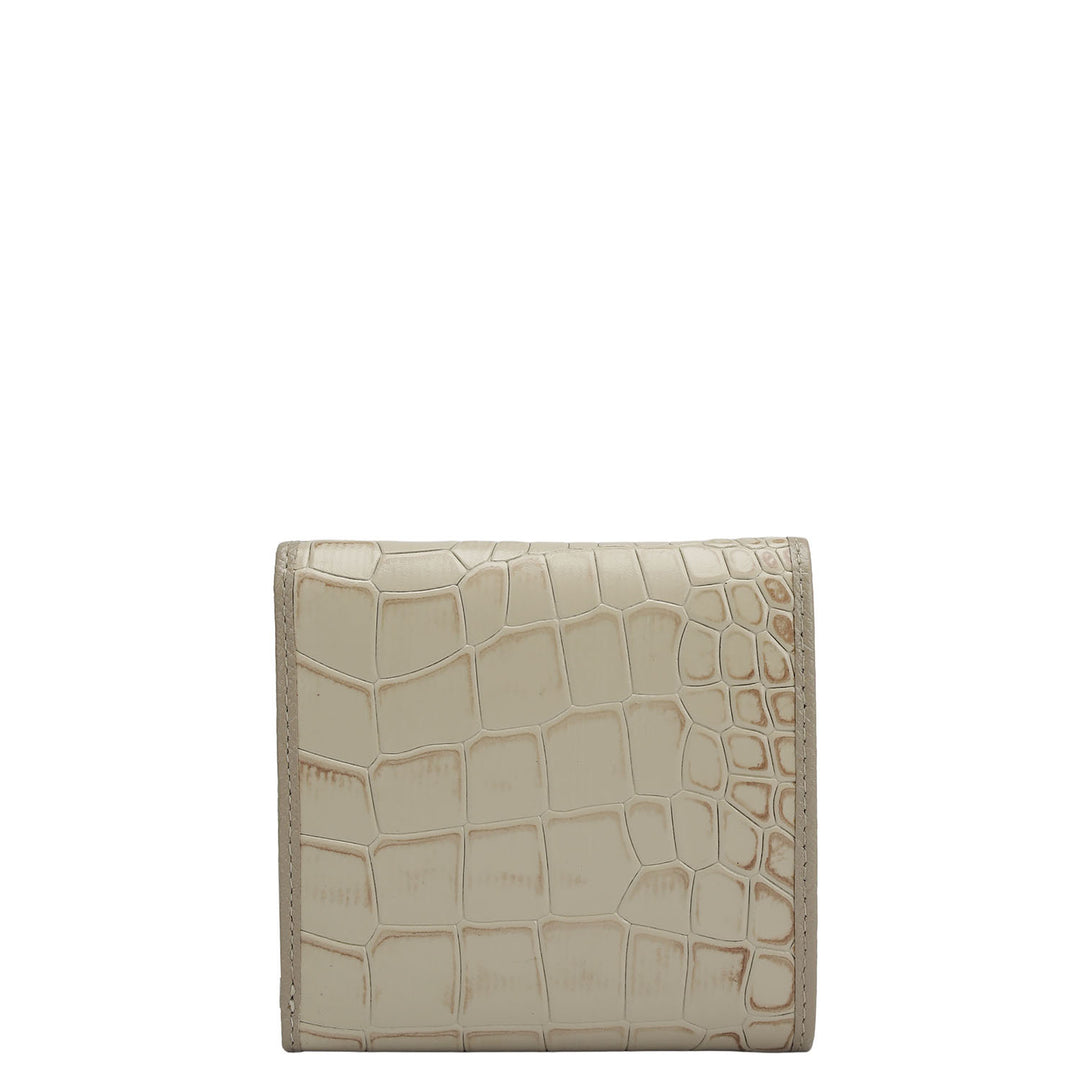 Croco Leather Ladies Wallet - Frost
