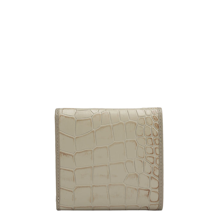 Croco Leather Ladies Wallet - Frost