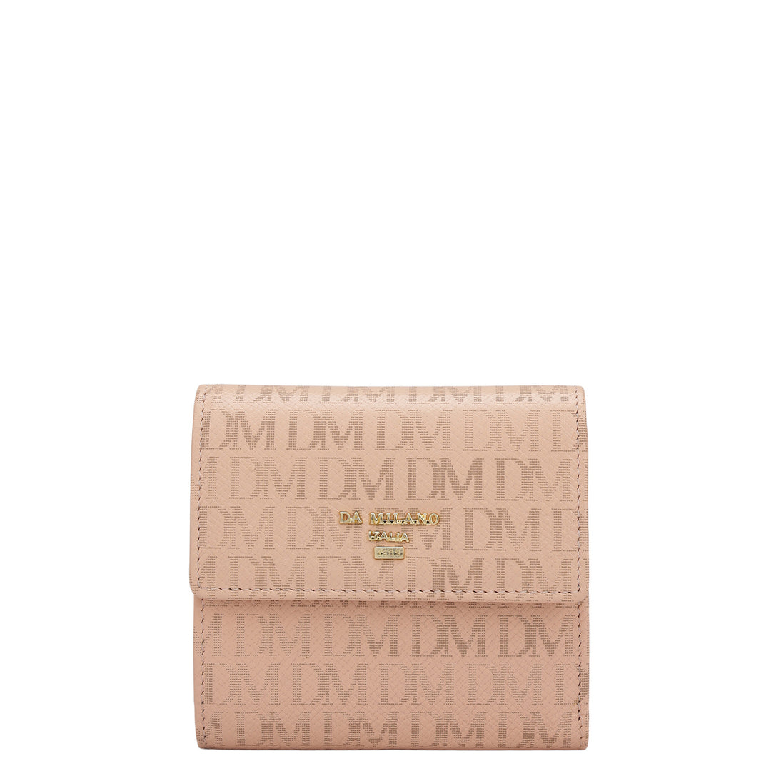 Monogram Leather Ladies Wallet - Peach