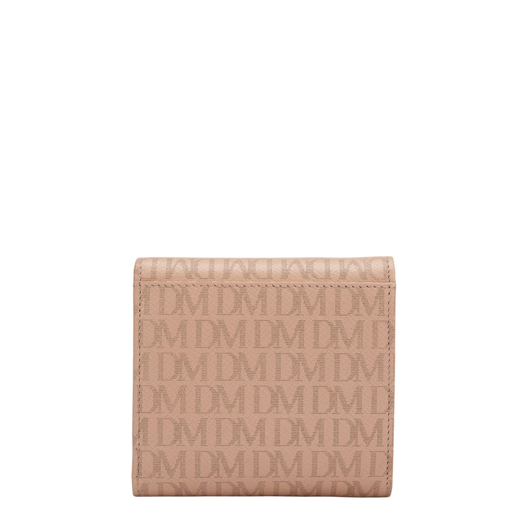Monogram Leather Ladies Wallet - Peach