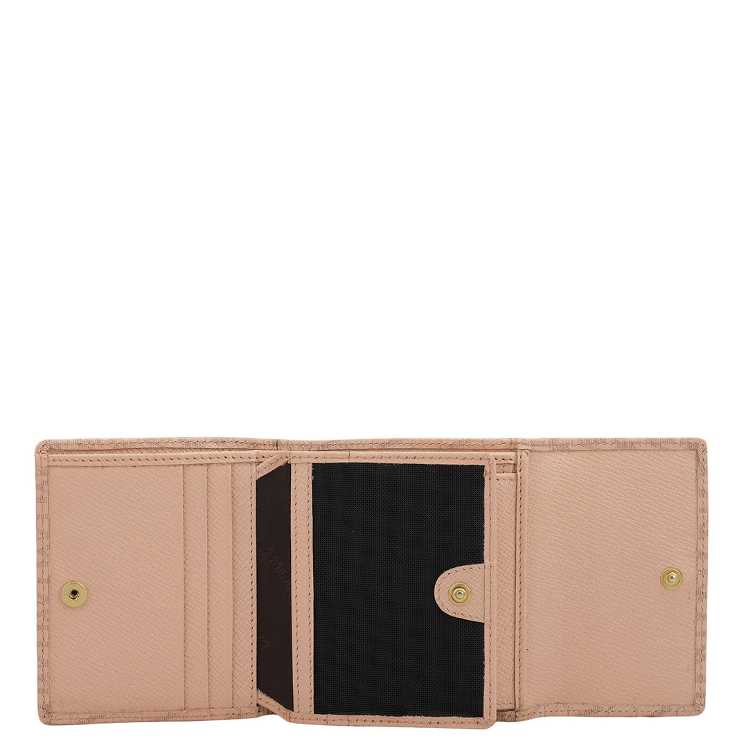 Monogram Leather Ladies Wallet - Peach