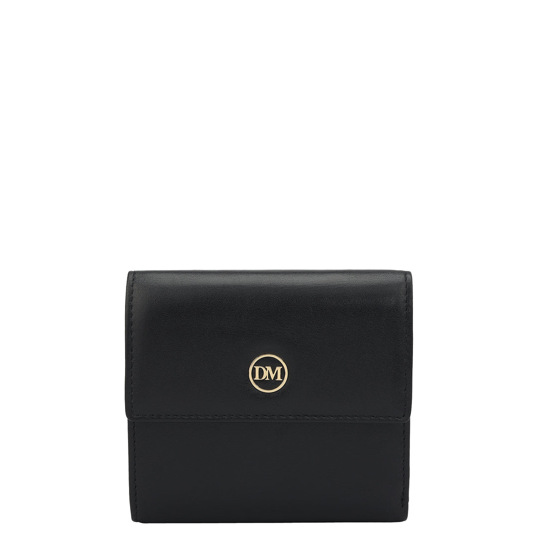 Plain Leather Ladies Wallet - Black