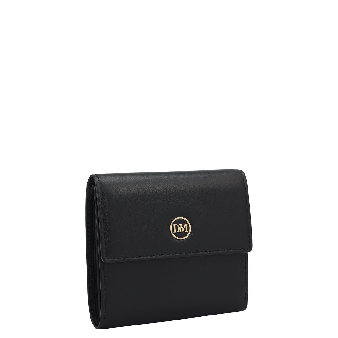 Plain Leather Ladies Wallet - Black