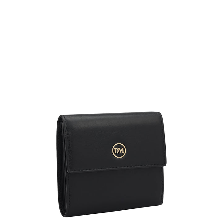 Plain Leather Ladies Wallet - Black