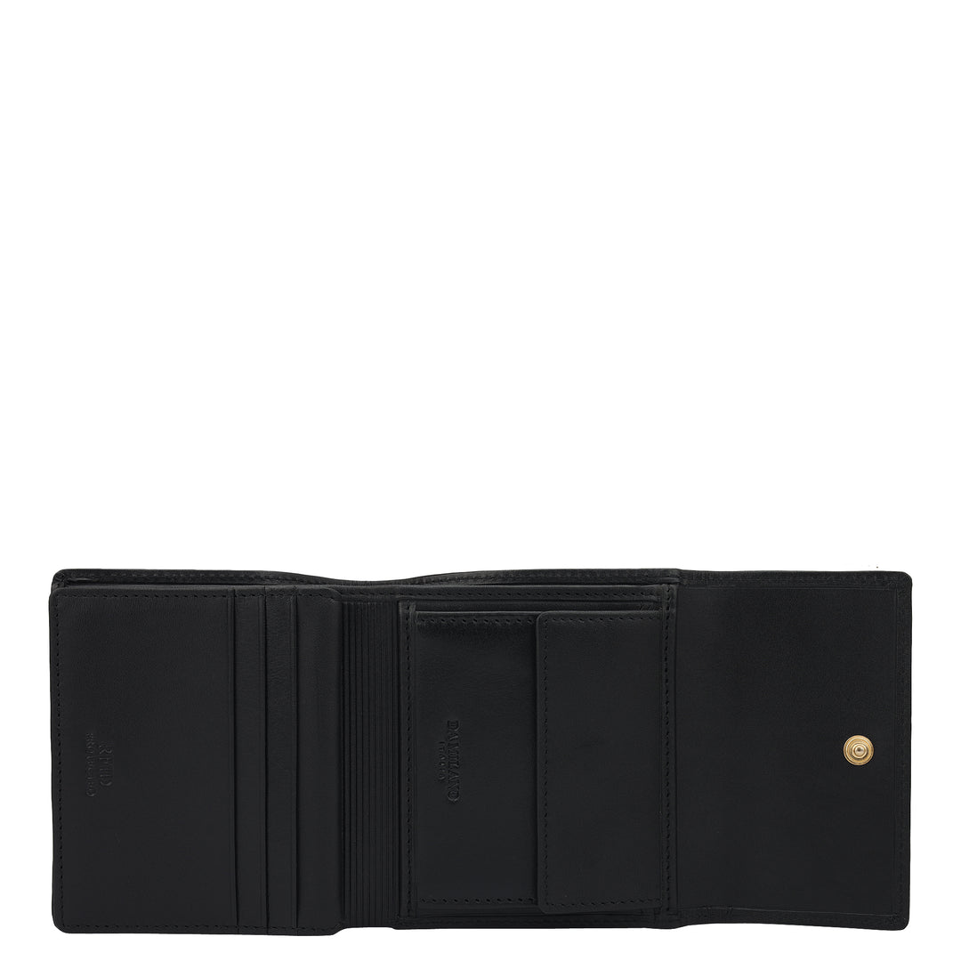 Plain Leather Ladies Wallet - Black