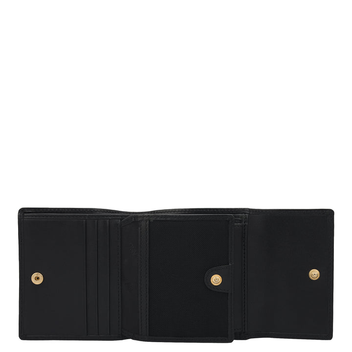 Plain Leather Ladies Wallet - Black