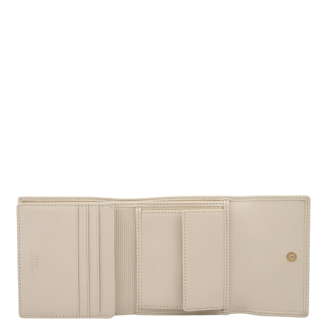 Croco Leather Ladies Wallet - Pearl