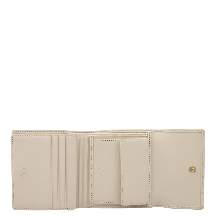 Croco Leather Ladies Wallet - Pearl