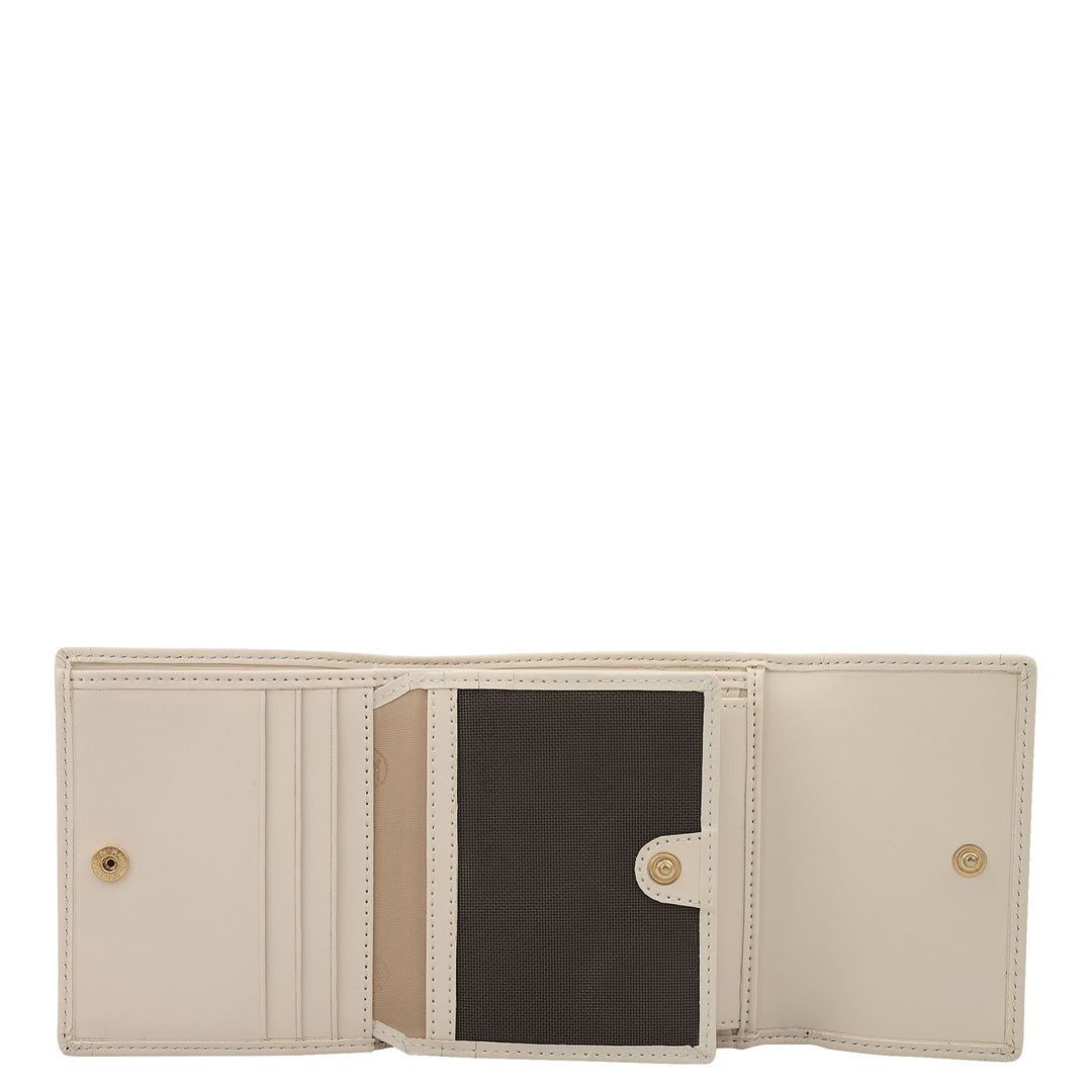 Croco Leather Ladies Wallet - Pearl