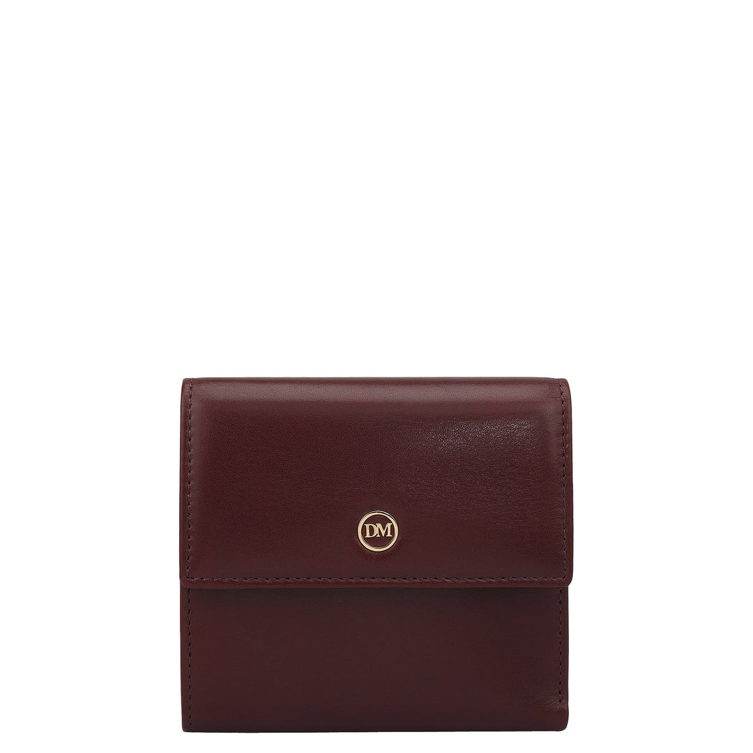 Plain Leather Ladies Wallet - Wine