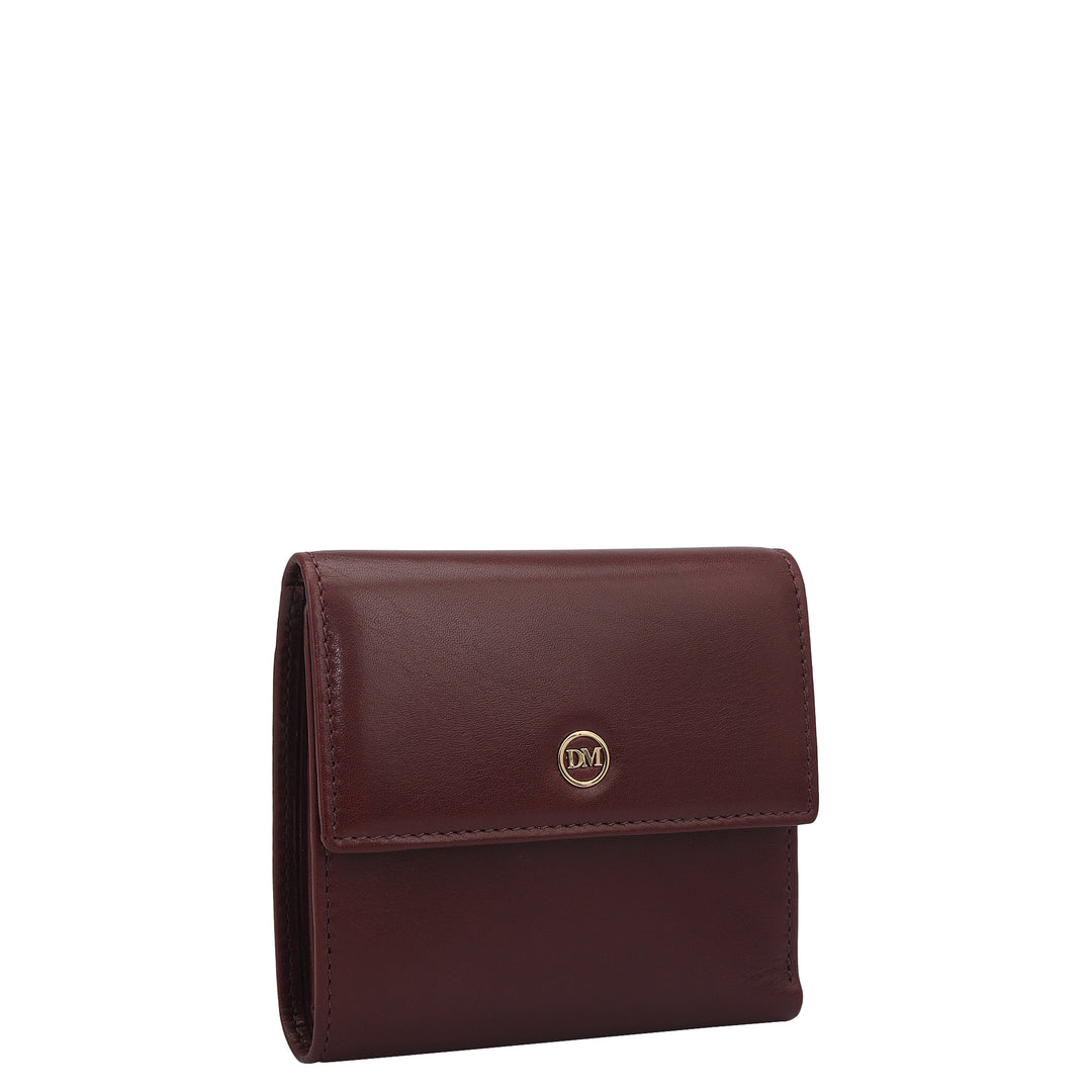 Plain Leather Ladies Wallet - Wine