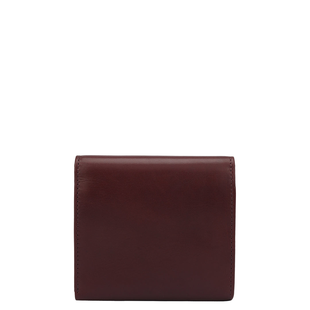 Plain Leather Ladies Wallet - Wine