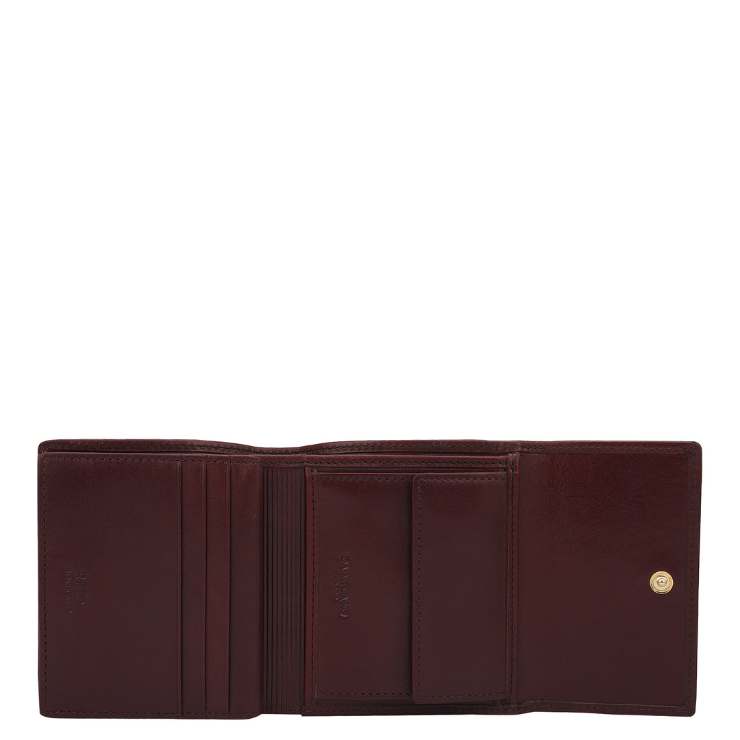 Plain Leather Ladies Wallet - Wine