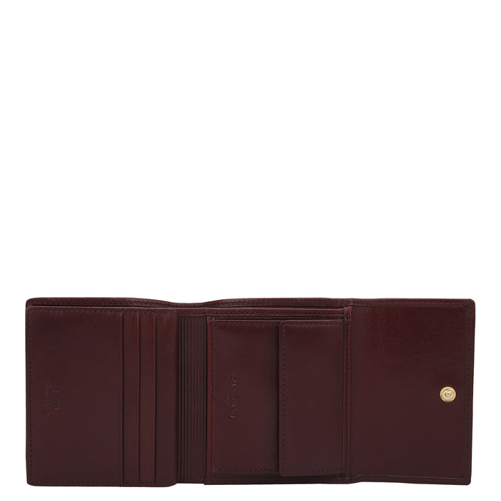 Plain Leather Ladies Wallet - Wine