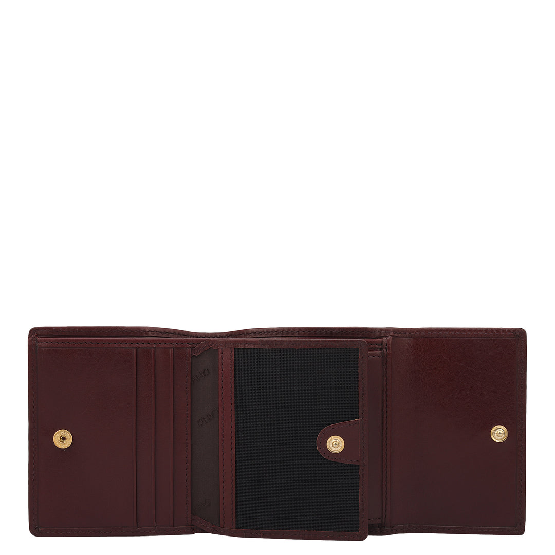 Plain Leather Ladies Wallet - Wine