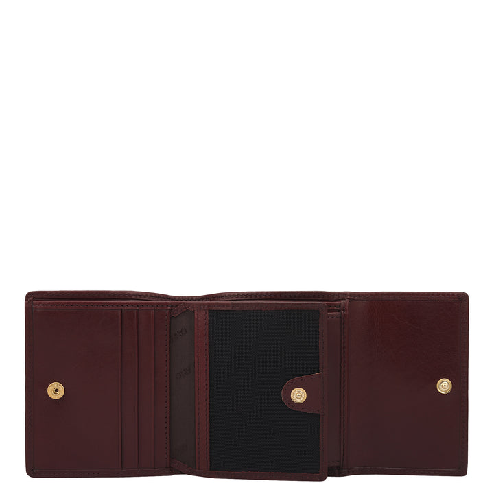 Plain Leather Ladies Wallet - Wine