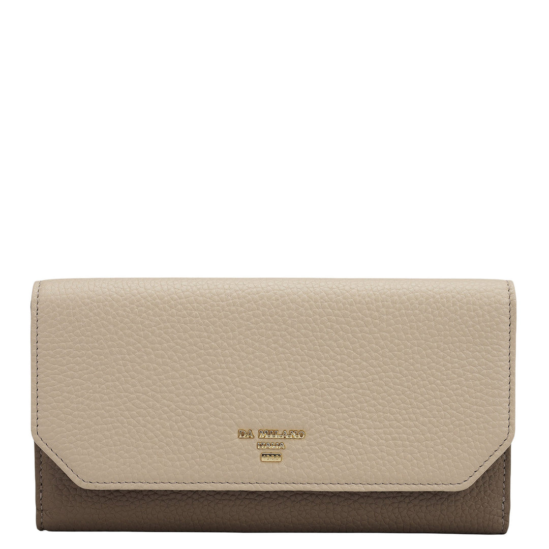 Wax Leather Ladies Wallet - Dove & Grey
