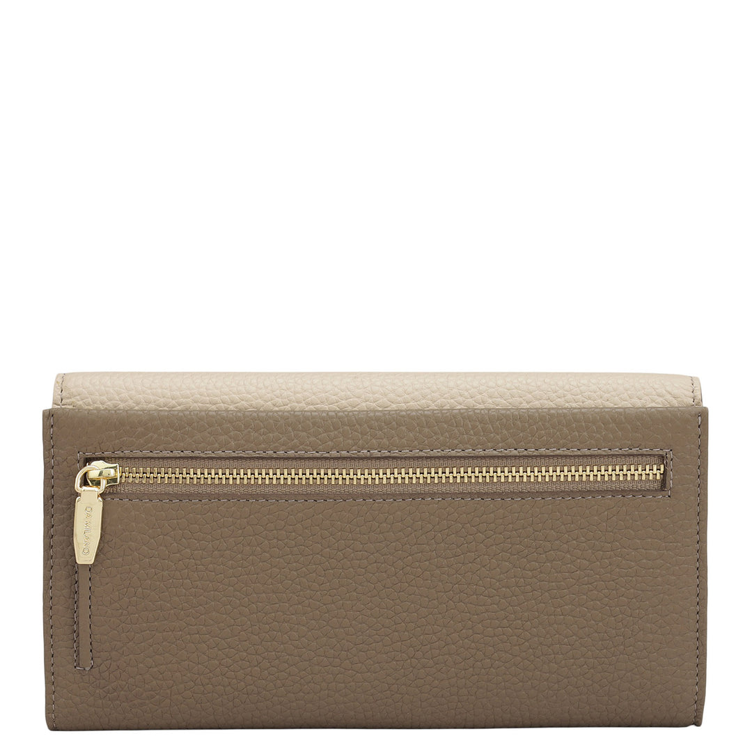 Wax Leather Ladies Wallet - Dove & Grey