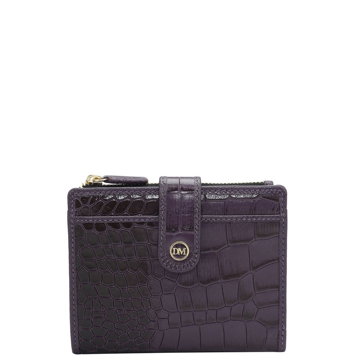 Croco Leather Ladies Wallet - Grapevine