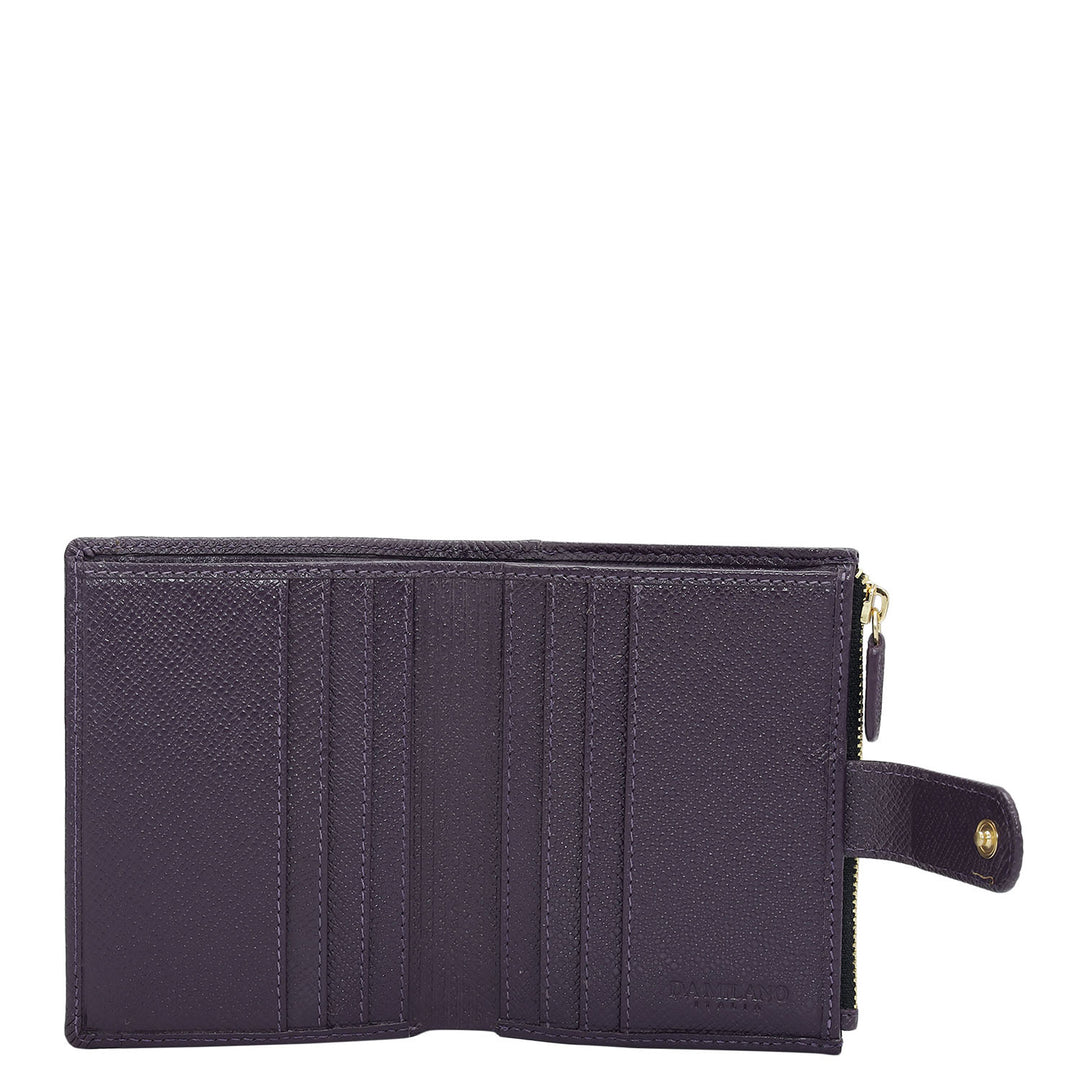Croco Leather Ladies Wallet - Grapevine