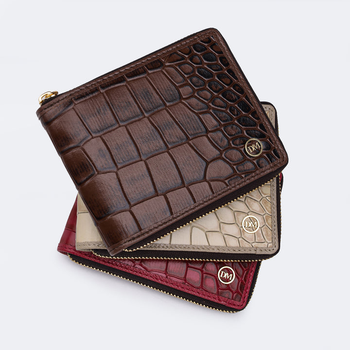 Croco Leather Ladies Wallet - Date