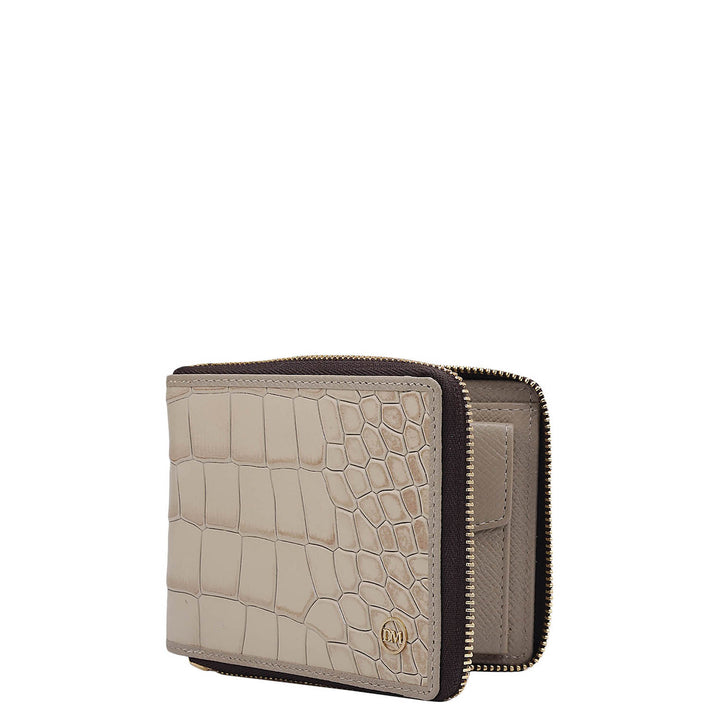 Croco Leather Ladies Wallet - Frost