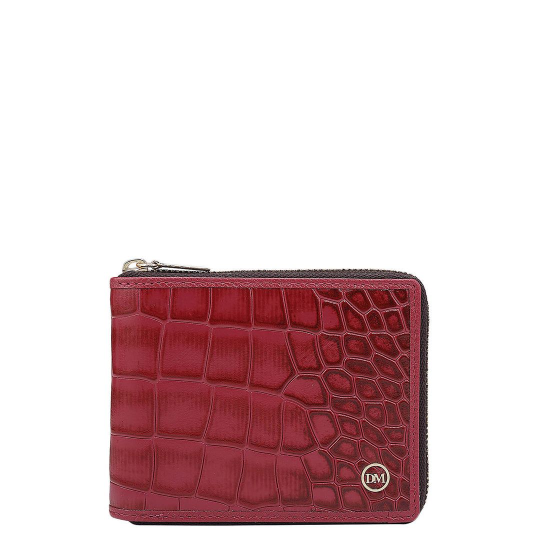 Croco Leather Ladies Wallet - Plumberry