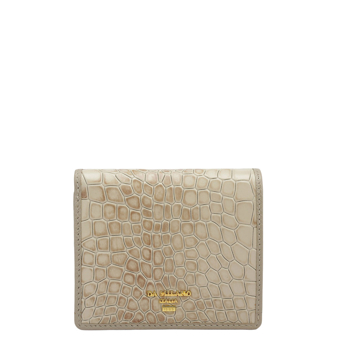 Croco Leather Ladies Wallet - Frost