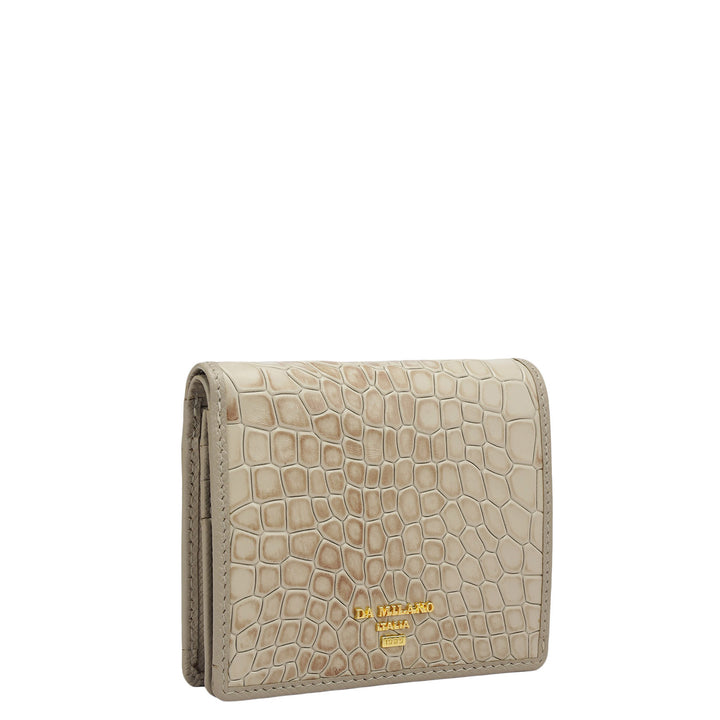 Croco Leather Ladies Wallet - Frost