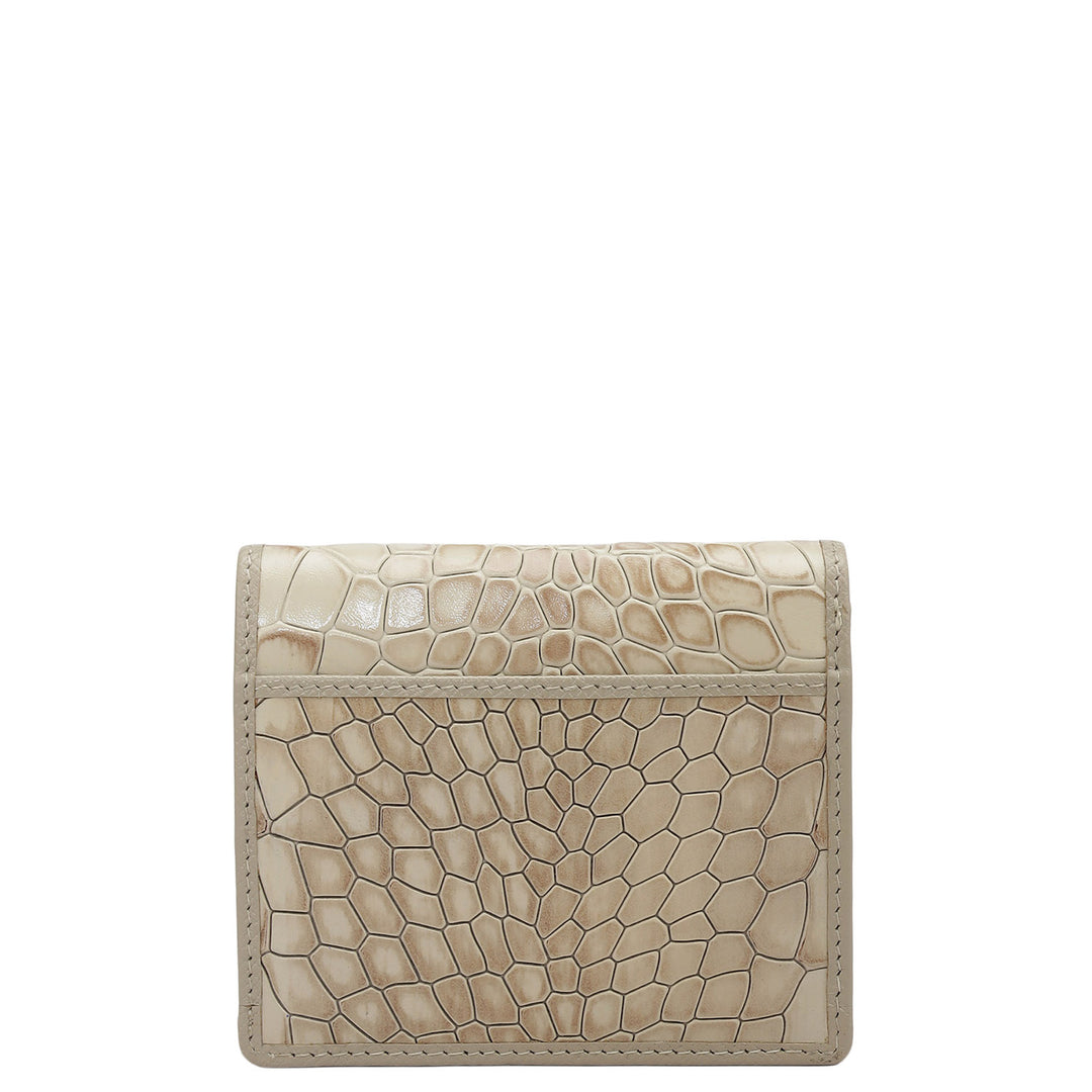 Croco Leather Ladies Wallet - Frost